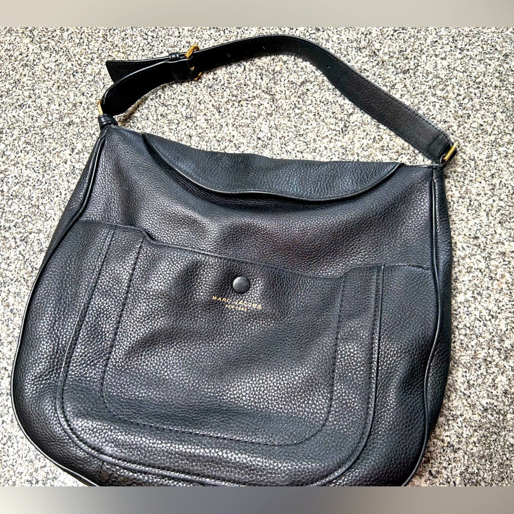Marc Jacobs Black Leather Hobo Style Purse